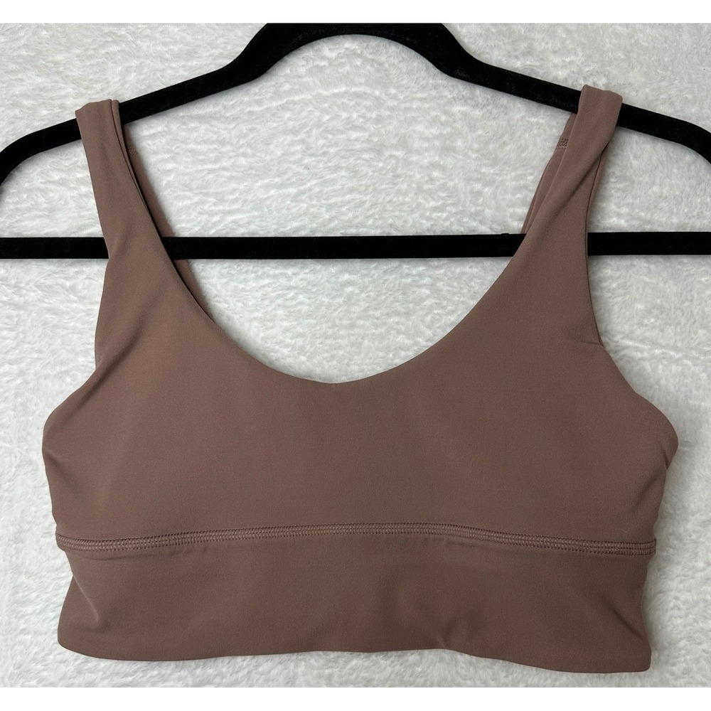 Lululemon Align Bra Women Size 8 Brown Mauve Nulu Light Support V-Neck